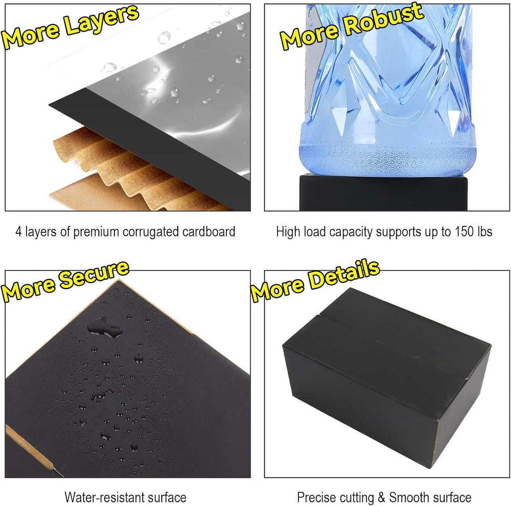 10x7x6 Inch Medium Shipping Boxes 30 Pack, Black Corrugated Cardboard Box, Mailing Packaging Boxes for Small Business