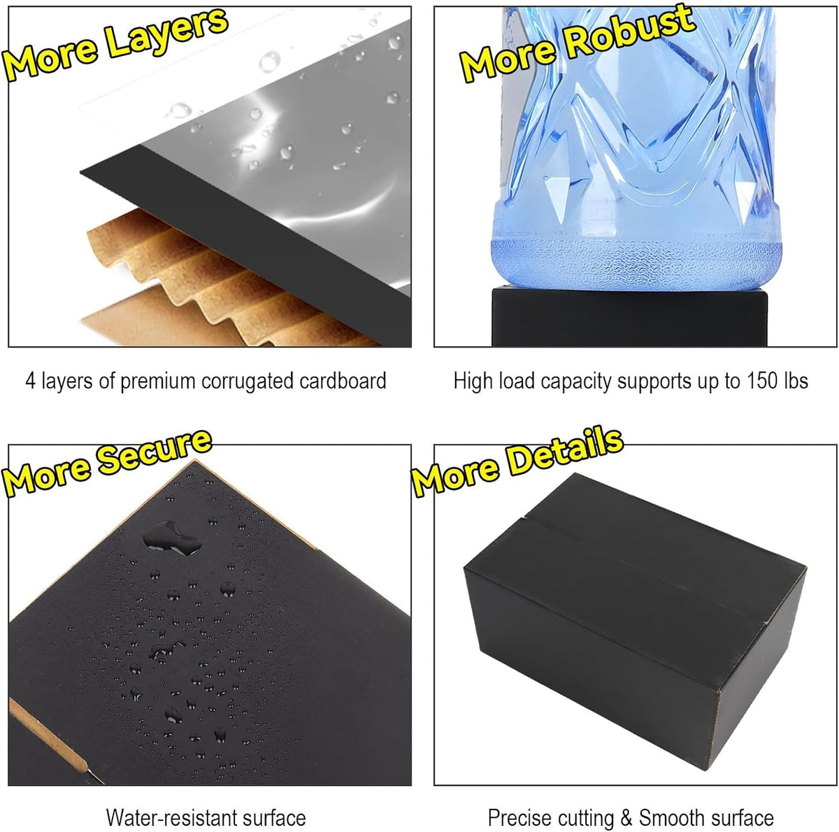 10x7x6 Inch Medium Shipping Boxes 30 Pack, Black Corrugated Cardboard Box, Mailing Packaging Boxes for Small Business