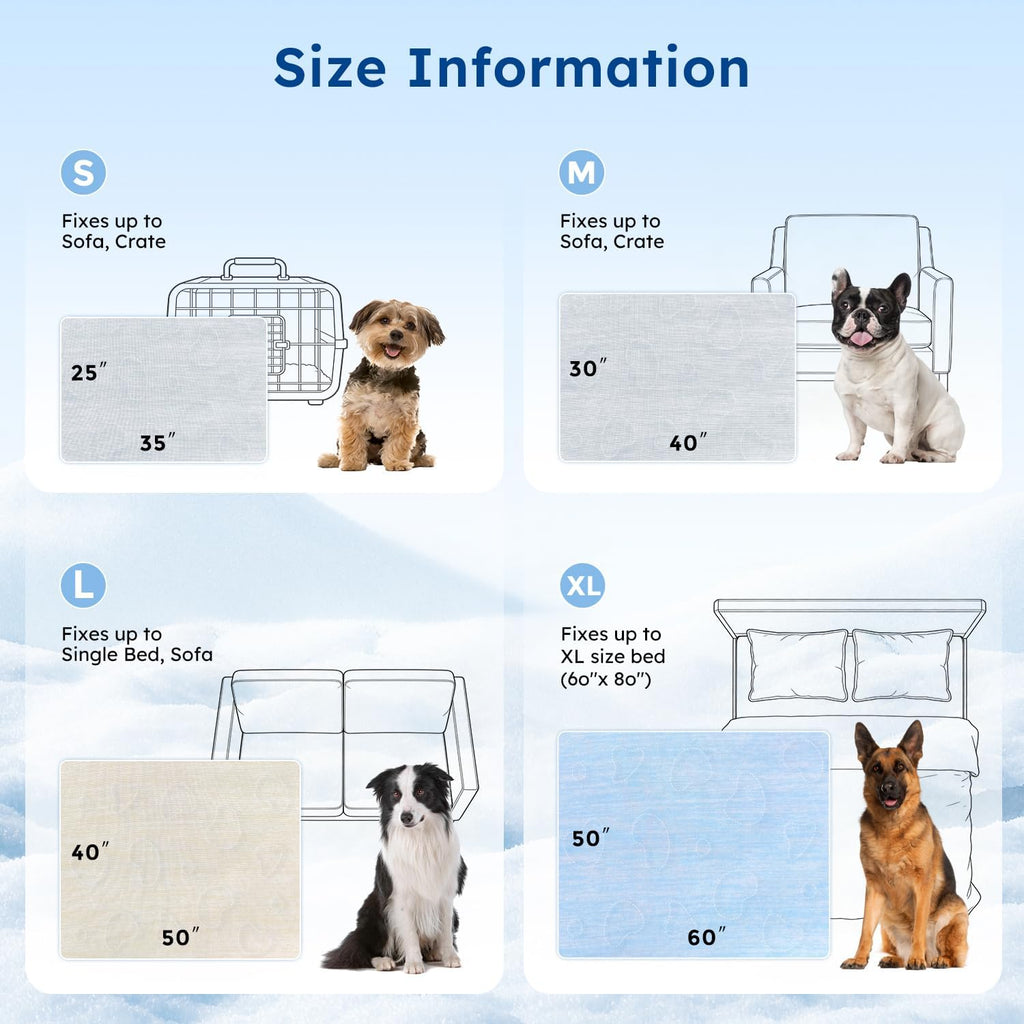 Cooling Blanket for Large Dogs - Washable Dog Cooling Mat for Hot Weather, Travel Soft Pet Summer Essentials, Khaki