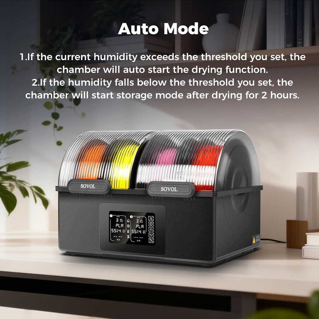 Filament Dryer 4 Spools, SH03 Dry Box with 85℃ Max Temp, Sealed Filament Storage Box with Auto Dehumiditification