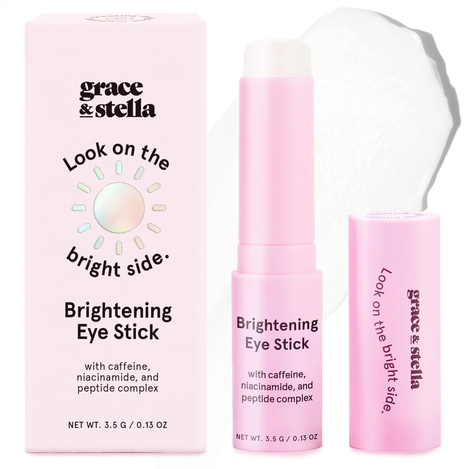 Under Eye Brightener Balm Stick - Travel Essentials | Caffeine Eye Cream for Dark Circles, Puffiness- Vegan