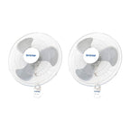 Supreme 90-Degree Oscillating Wall Fan, White, 18in, 2 Pack