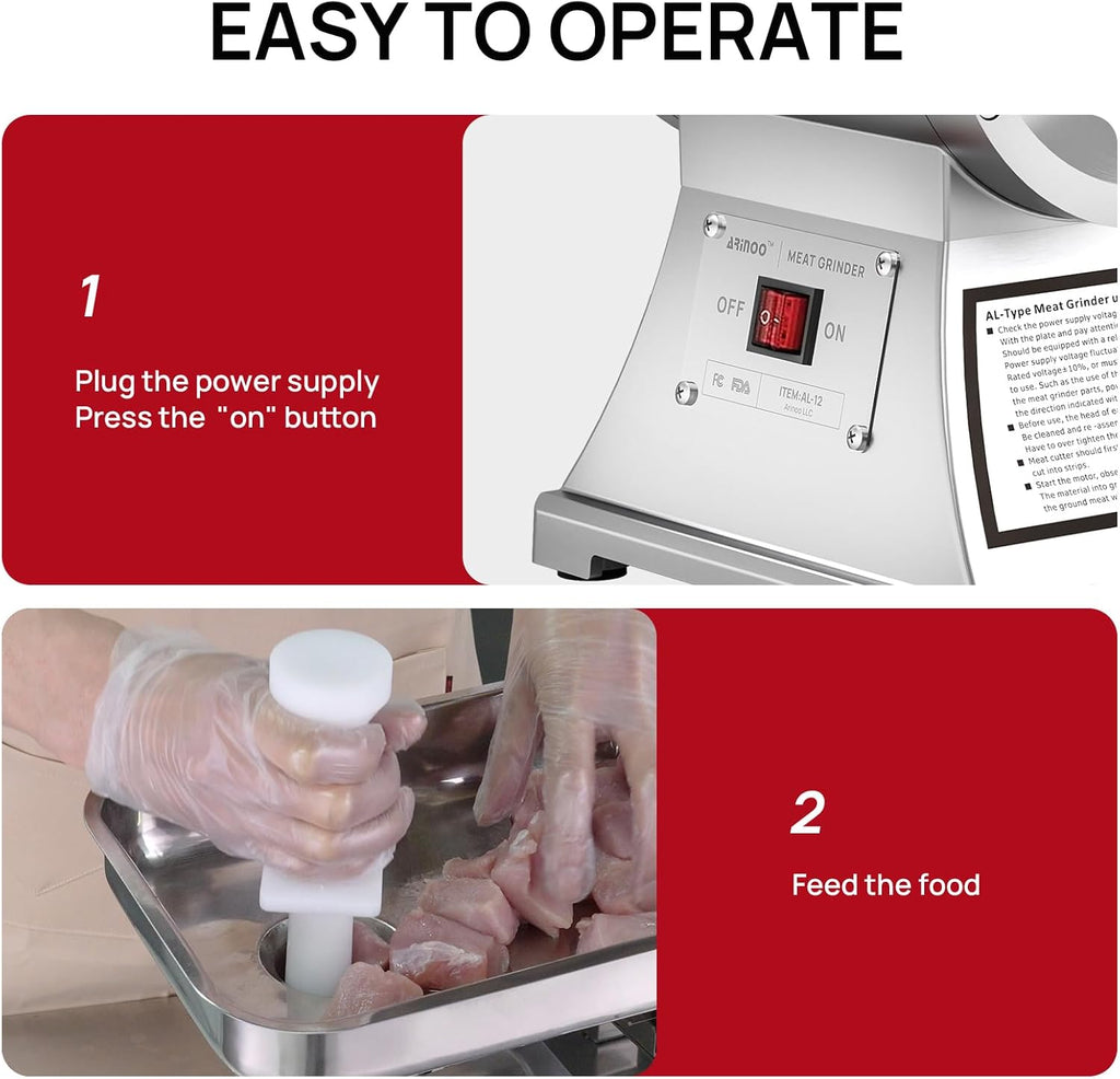 Commercial Meat Grinder #12,0.9HP Electric Meat Grinder