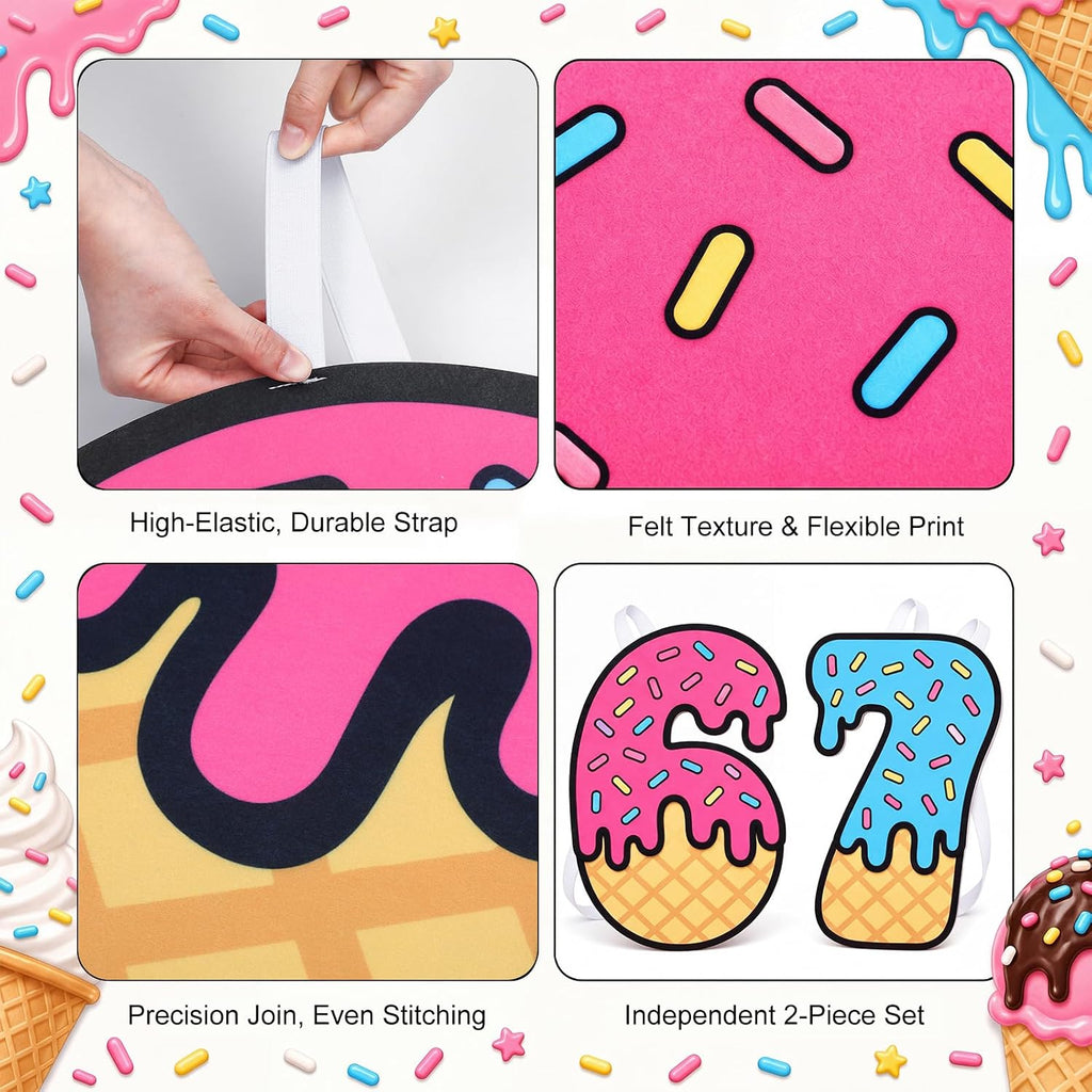 67 Couple Costume, Halloween Fun Outfit | 67 Ice Cream Numbers Costume, Birthday Party Game, Matching Duo Costume