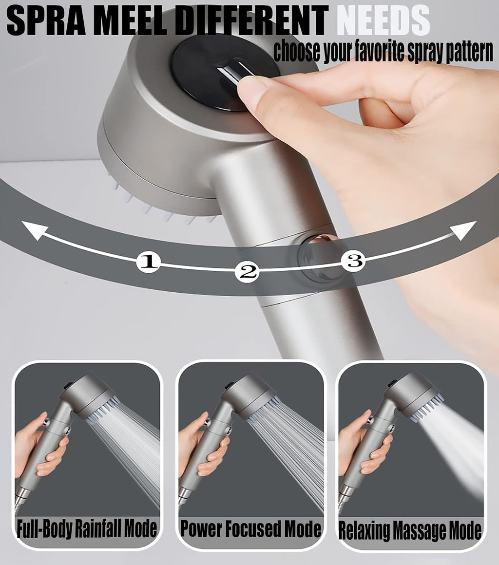 Shower Head with Handheld, Shower Heads High Pressure, High Flow Even with Low Water Pressure-Hand Held Showerhead