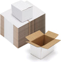 6x4x4 Shipping Boxes 50 Pack, White Cardboard Boxes Kraft Corrugated Mailer Boxes for Small Business