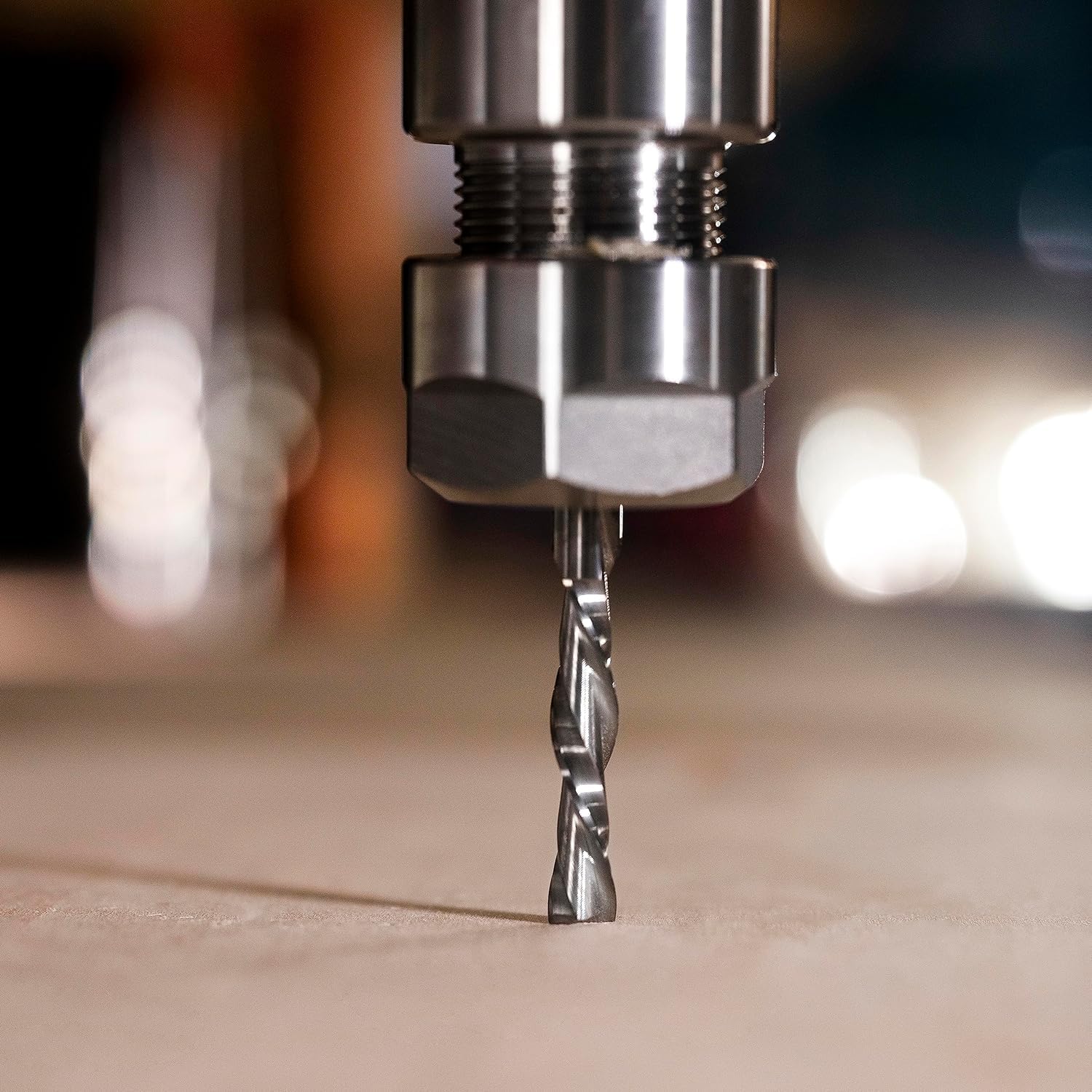 5PCS Spiral Downcut Router Bits 1/4" Shank 1" Cutting Length Solid Carbide CNC Router Bit Set End Mills for Plunge