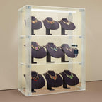 Acrylic Display case with Lock,3 Tier Lockable Security Display Case, Dustproof Protection Countertop Organizer Box