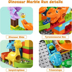 Dinosaur Marble Run Blocks: 67PCS STEM Toddler Building Toy