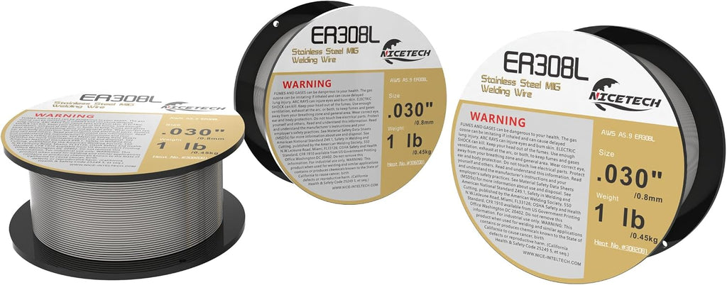 ER308L Stainless Steel MIG Welding Wire, .030“ Diameter 1 Pound Spool