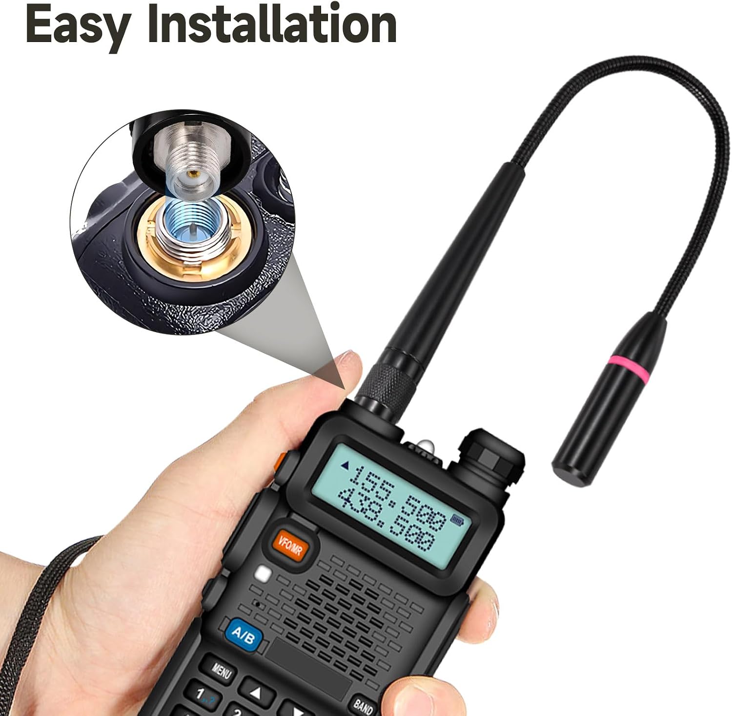 Dual Band VHF UHF 136-174MHz 400-470MHz Ham Radio Antenna | Two Way Radio Walkie Talkie SMA Female Soft Handheld