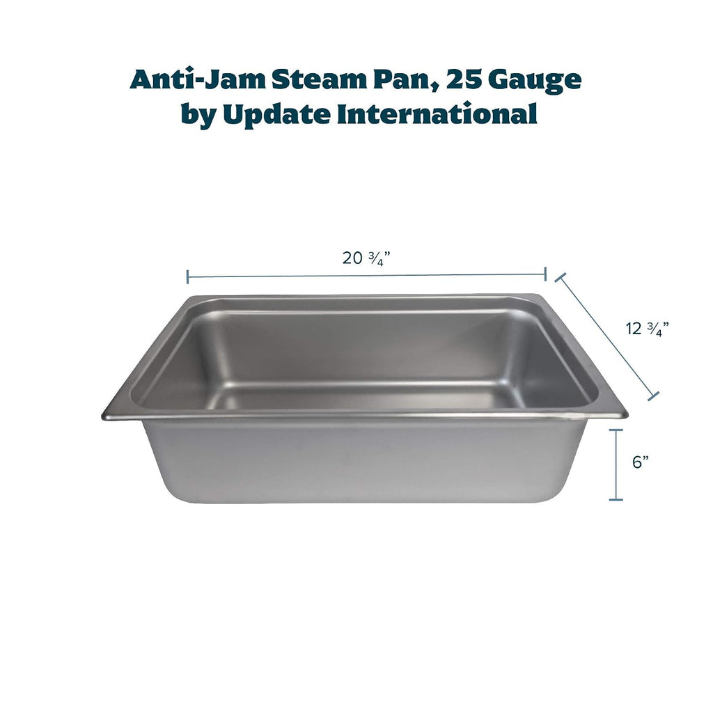 6" Deep Full Size Stainless Steel Anti-Jam Steam Pan (NJP-1006)