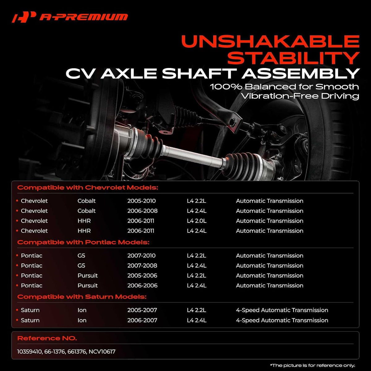 A-Premium Front Driver or Passenger Side CV Axle Shaft Assembly