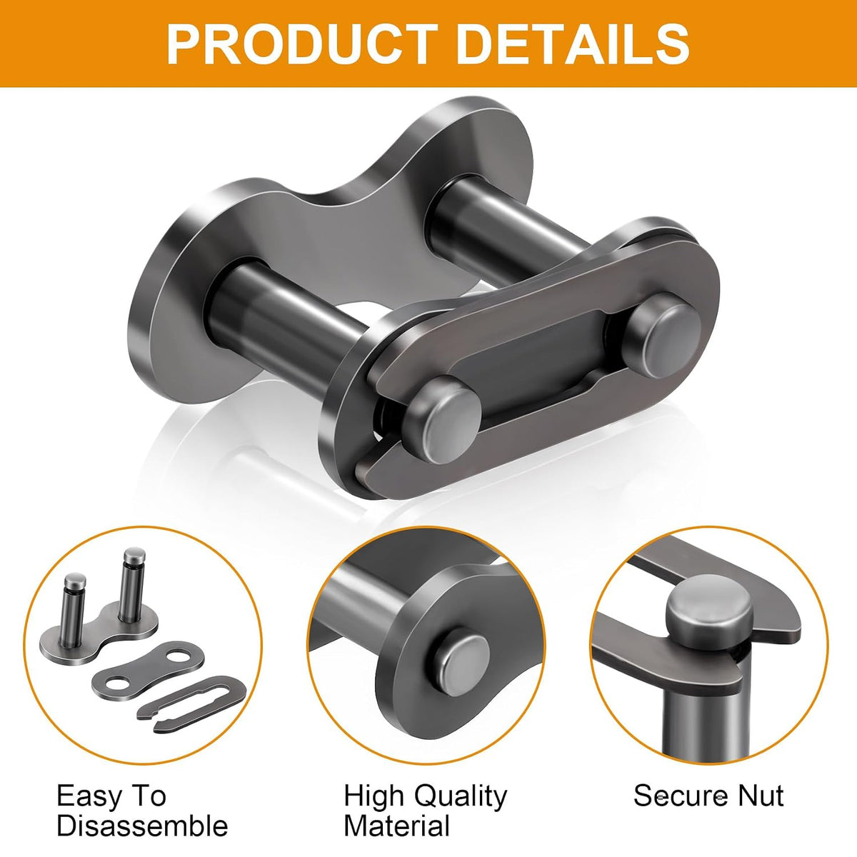 PAGOW 5PCS #41 Roller Chain Connecting Links, Master Connector Link