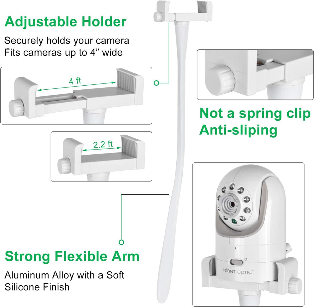 Baby Monitor Mount Camera Shelf Compatible with Infant Optics DXR 8 & DXR-8 Pro and Most Other Baby