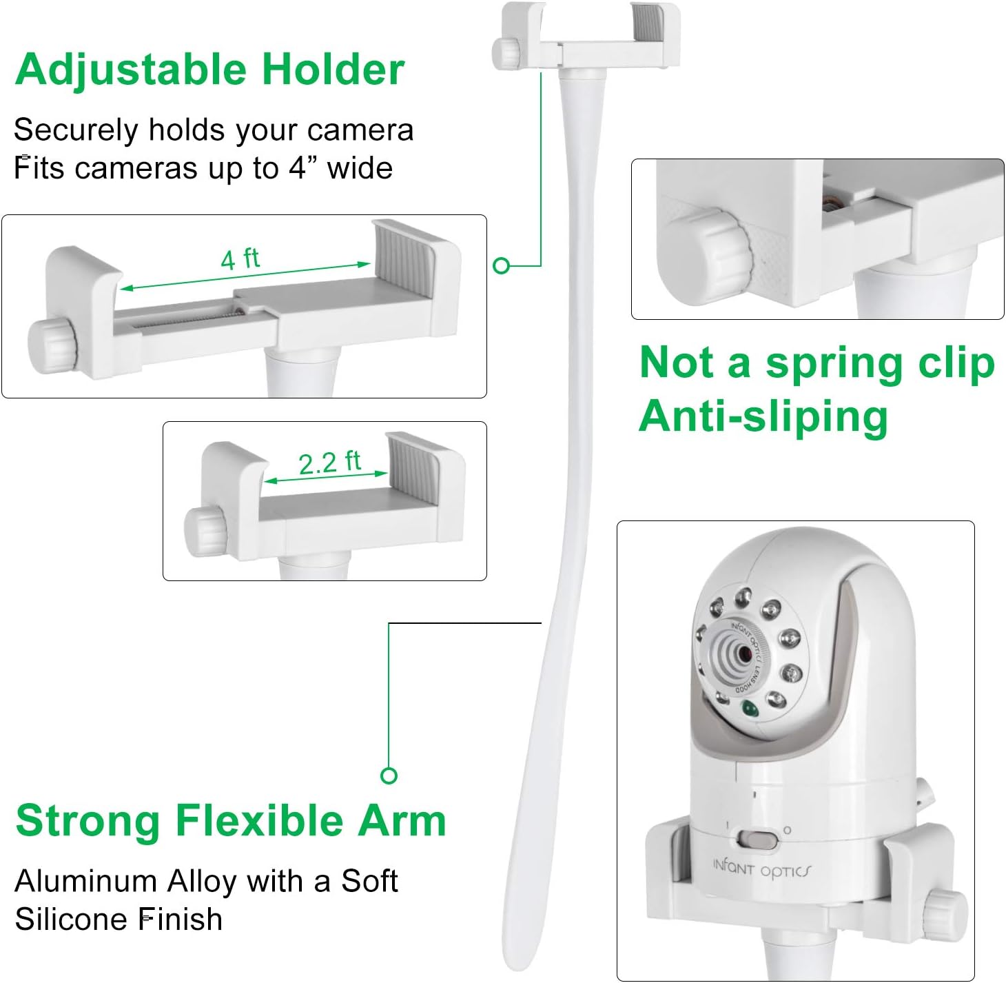 Baby Monitor Mount Camera Shelf Compatible with Infant Optics DXR 8 & DXR-8 Pro and Most Other Baby