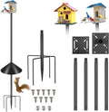 Smart Bird Feeder Pole Stand 79In,Adjustable Height Metal Bird House Pole for Outdoor Garden with Multiple Mounting