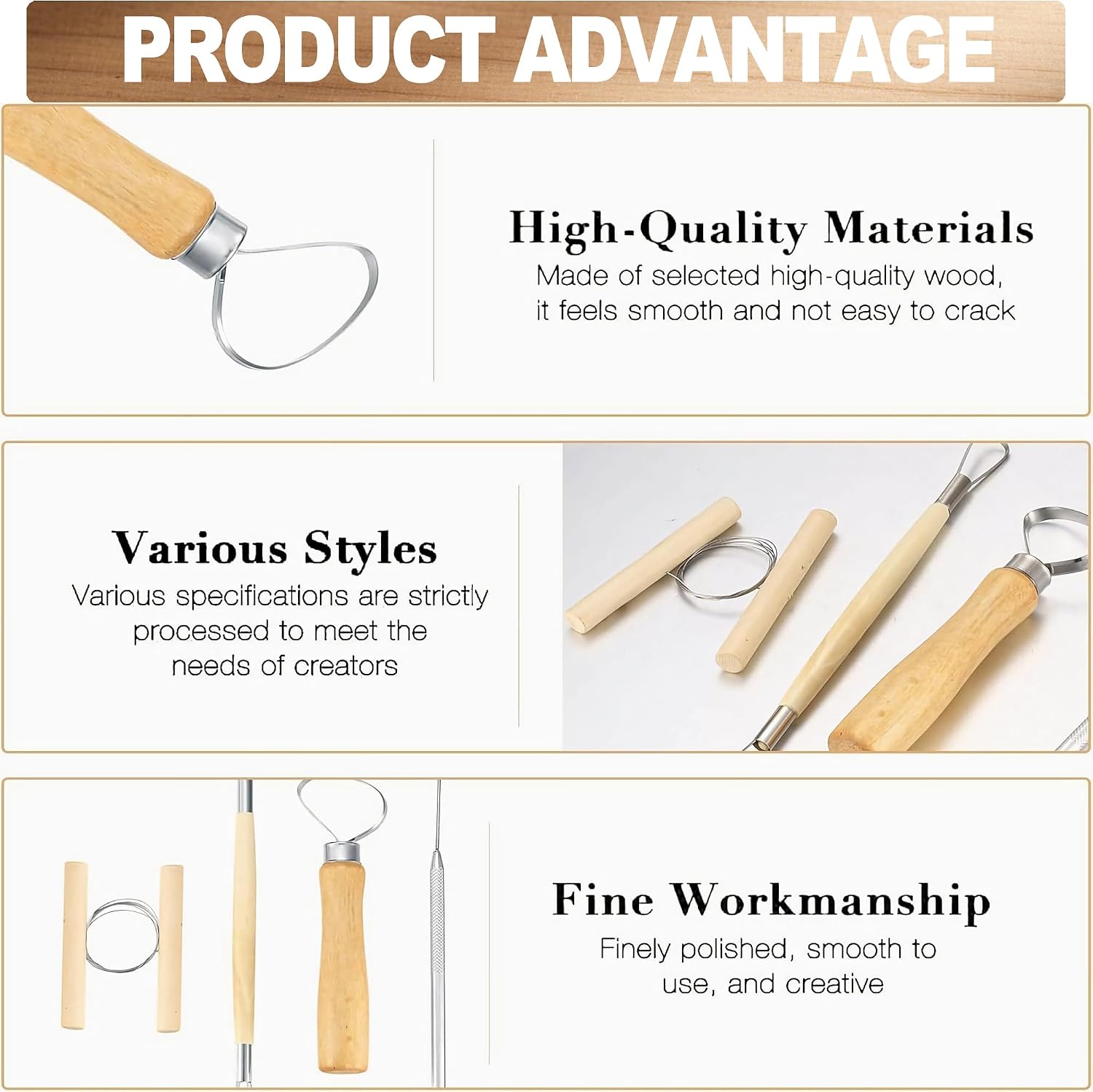 8Pcs Clay Sculpting Tools Set Perfect for Polymer Air Dry Modeling Clay Beginners & Professionals Ideal for DIY