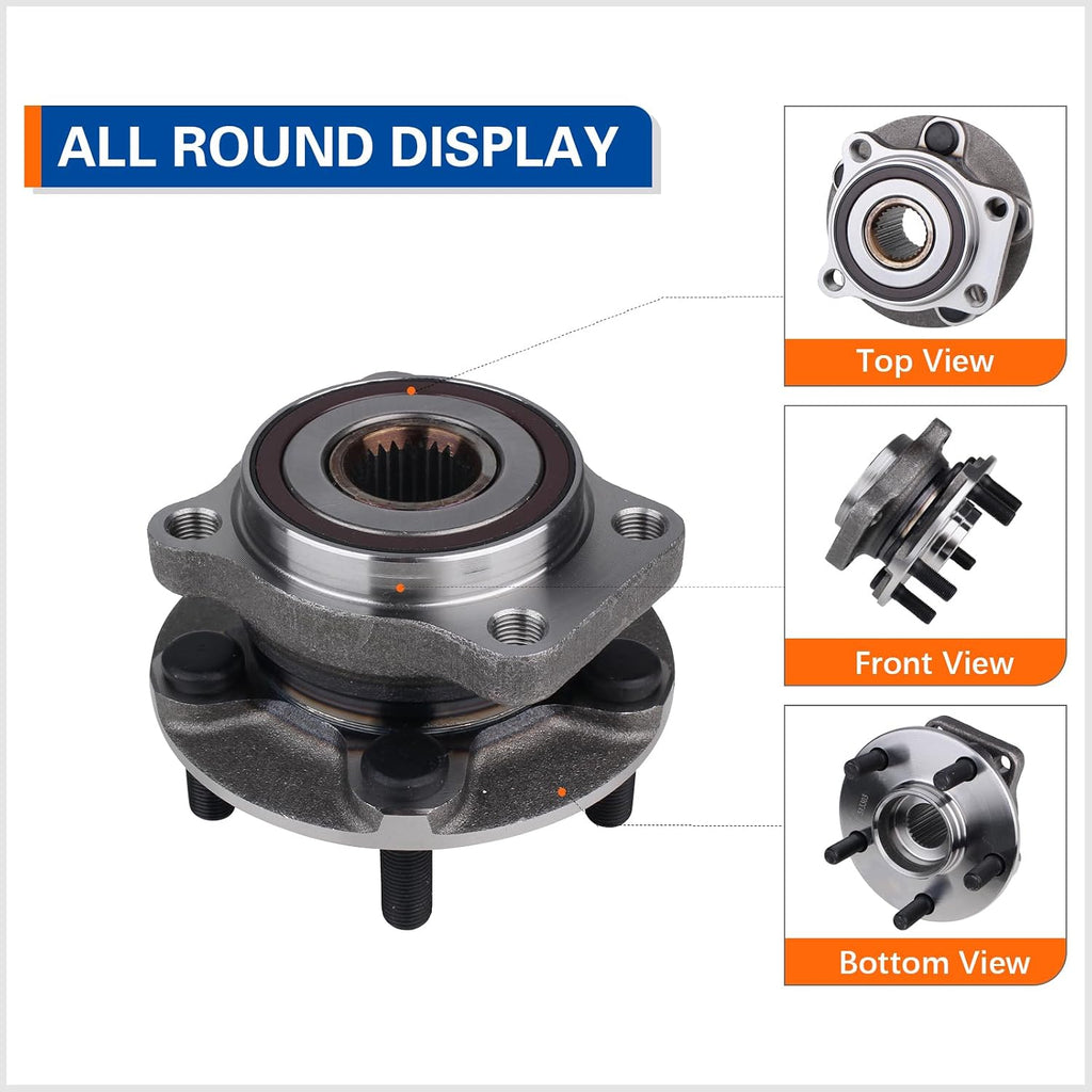 PAROD 513303 Front Wheel Hub & Bearing Assembly Compatible with 2009-2014 Subaru Forester, 2008-2014 Impreza, 2013-2014 WRX, 2013-2014 XV Crosstrek[Thru 01/14/14] w/ABS