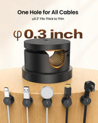 Silkland 8 Pack Snap-Lock Cable Clips, 360° Rotatable Cord Holder for Desk