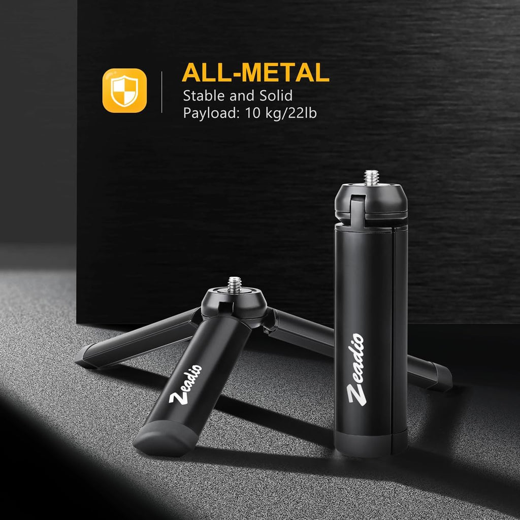 Metal Mini Tripod, Desktop Tabletop Stand Compact Tripod for Smooth 4, Osmo Mobile, Vimble 2, Gimbal Handle Grip