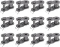 uxcell 16Pcs #40 Chain Offset Half Link Roller, 1/2" Pitch Carbon Steel, Standard Chain End Connector Split Links for 08A Chain