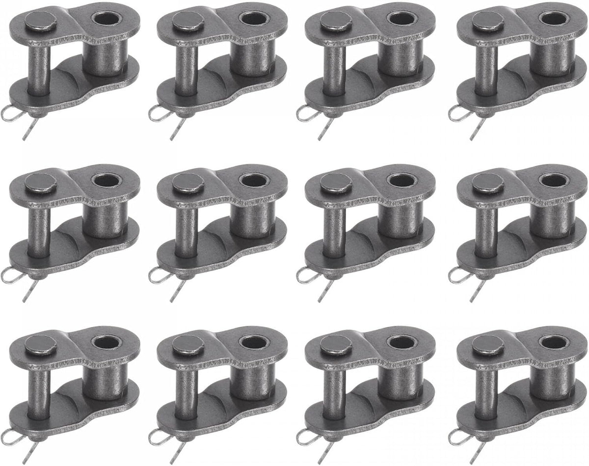 uxcell 16Pcs #40 Chain Offset Half Link Roller, 1/2" Pitch Carbon Steel, Standard Chain End Connector Split Links for 08A Chain