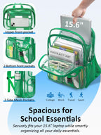 Clear Backpack for School, 17" Heavy Duty Double-Layer Clear Bookbag