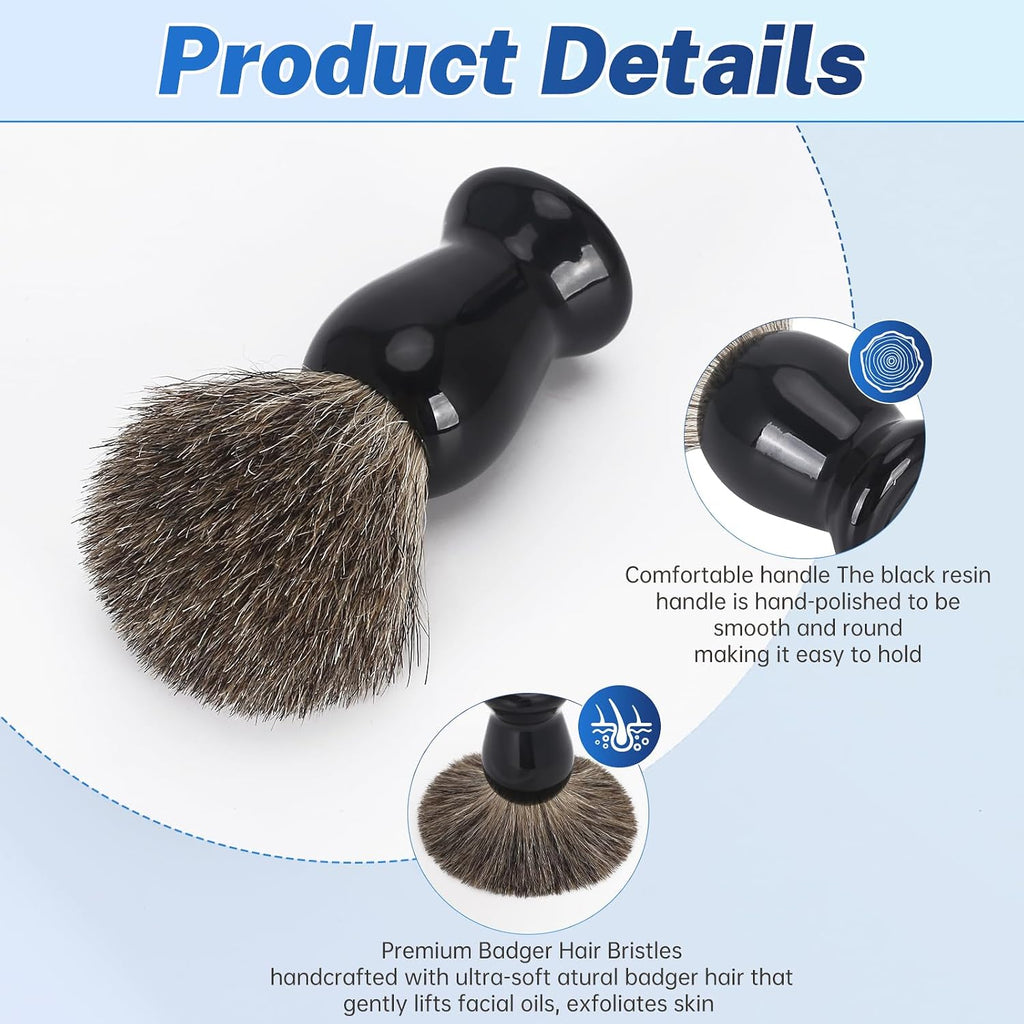Pure Badger Hair Shaving Brush and Bowl | Premium Shaving Brushes for Men, Exfoliating Wet Shave Gift for Father's Day
