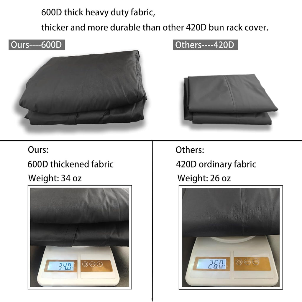 Speed Rack Cover With Zipper,20 Tier Bun Pan Rack Cover 23"X28"X64"