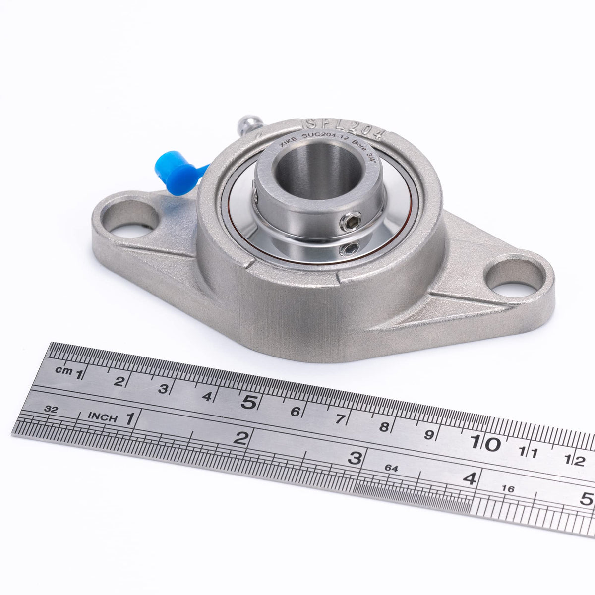 XIKE 2 Pcs SUCFL204-12 Bore 3/4" All Stainless Steel Pillow Block Bearings.