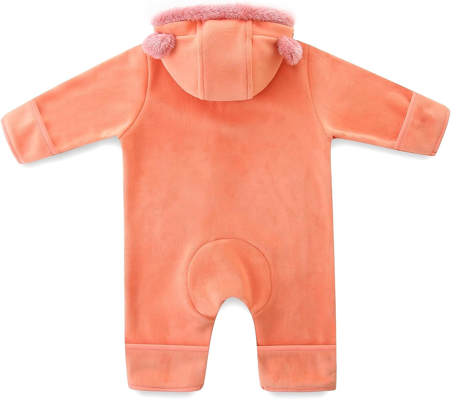 Baby Fleece Bodysuit Infant Boy Girl One Piece Bear Hooded Outerwear Snowsuit For Winter