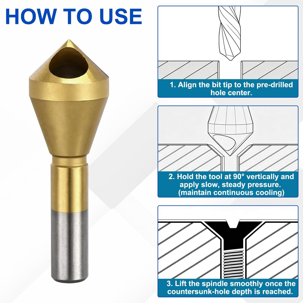 Workkyma Countersink Drill Bit Titanium Chamfer Tool 10-15mm