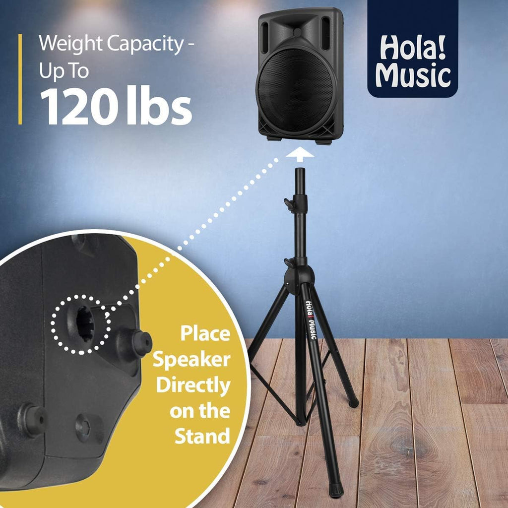 Pair PA Speaker Stands Heavy Duty Tripod Adjustable 4-6ft