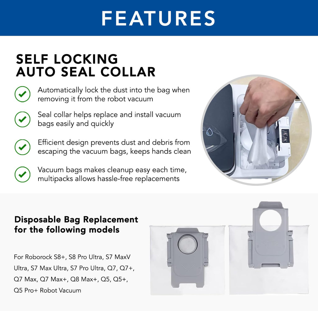 MaximalPower Vacuum Bags Compatible with Roborock S8+ S8 Pro Ultra (16)
