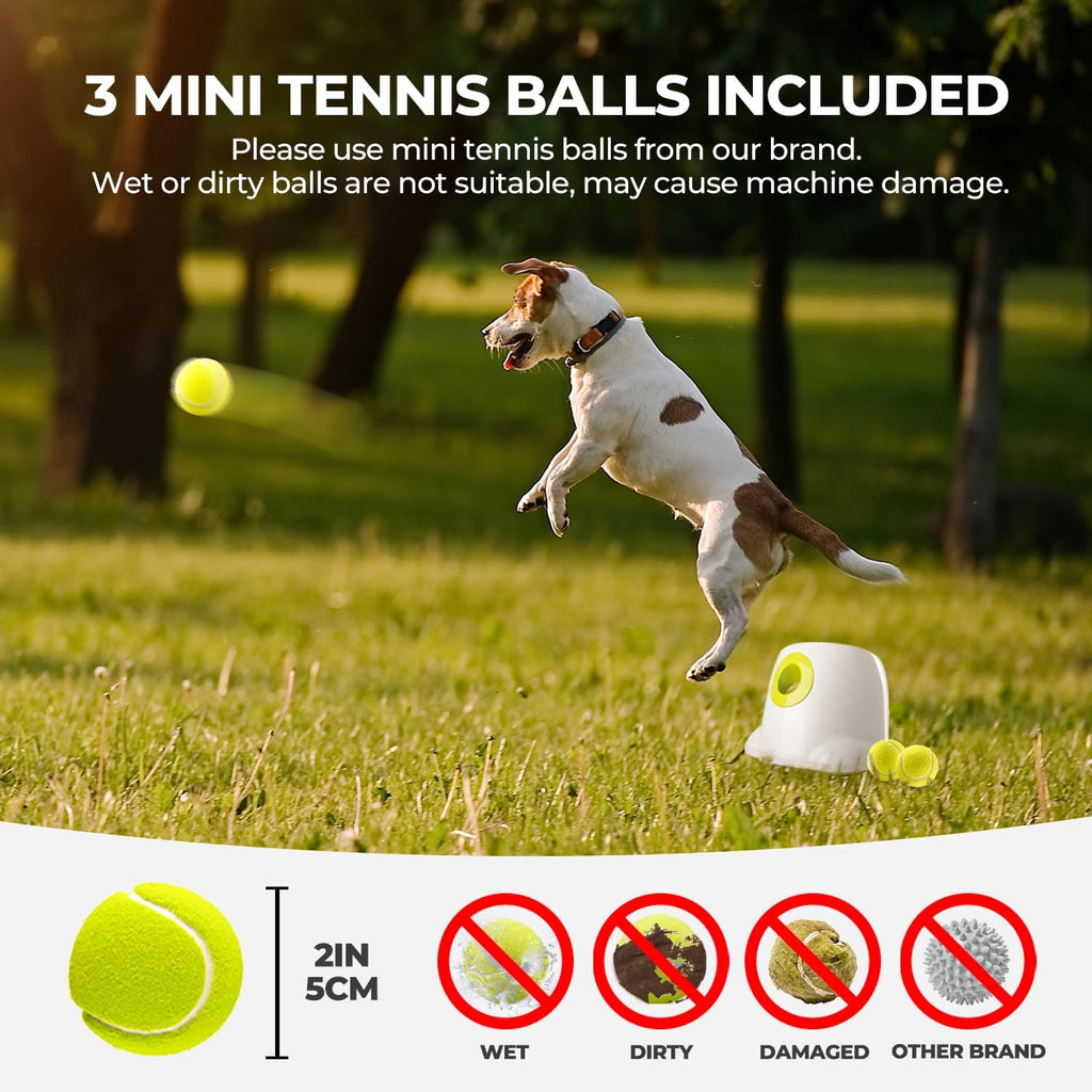 AFP Automatic Ball Launcher Dog Ball Thrower Machine Interactive Hyper Fetching Toy for Large Dogs, 3 Tennis Balls