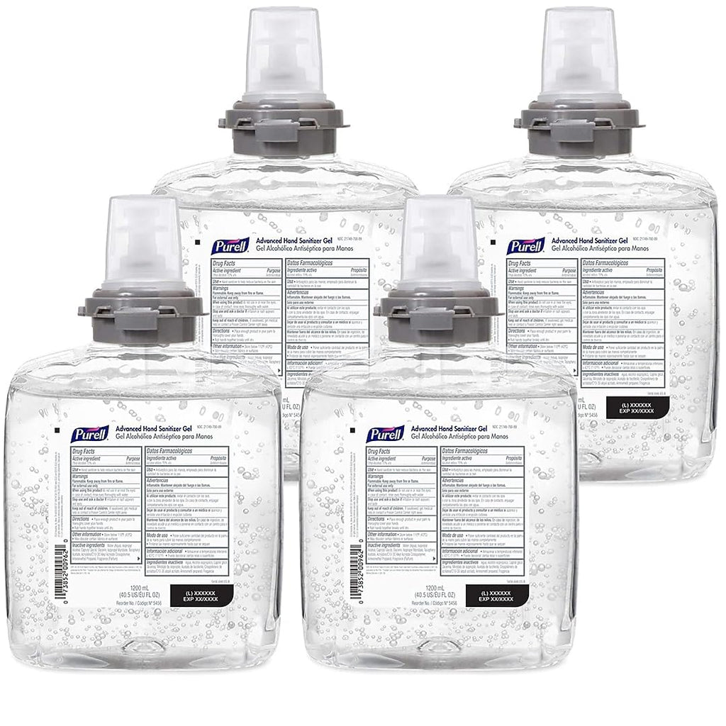 TFX Advanced Hand Sanitizer Gel Refill, 4ct x 1200 mL - 5456-04
