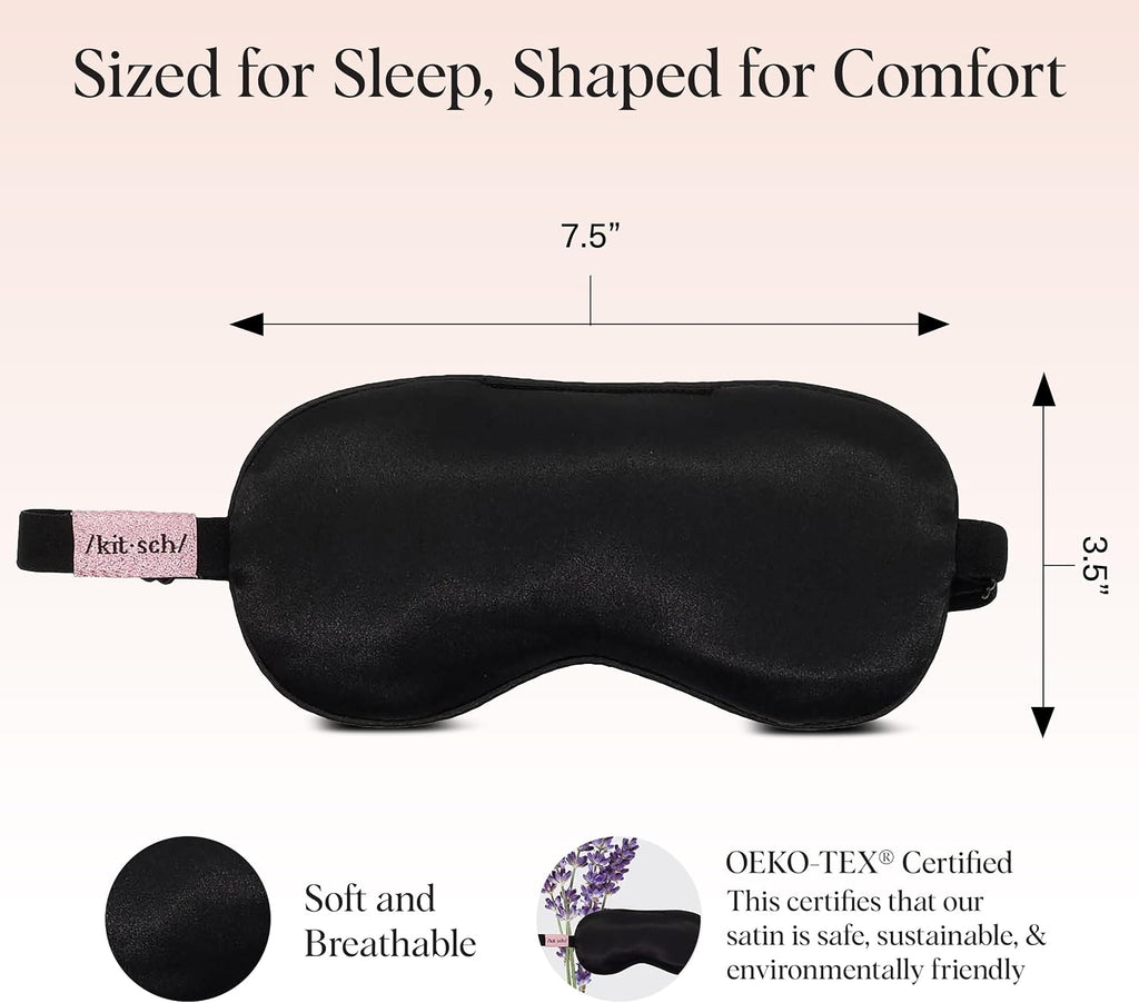 Weighted Satin Sleep Mask | Eye Masks for Sleep - (4.1oz/116g) | Softer Than Silk Sleep Mask, Blindfold Sleep Masks