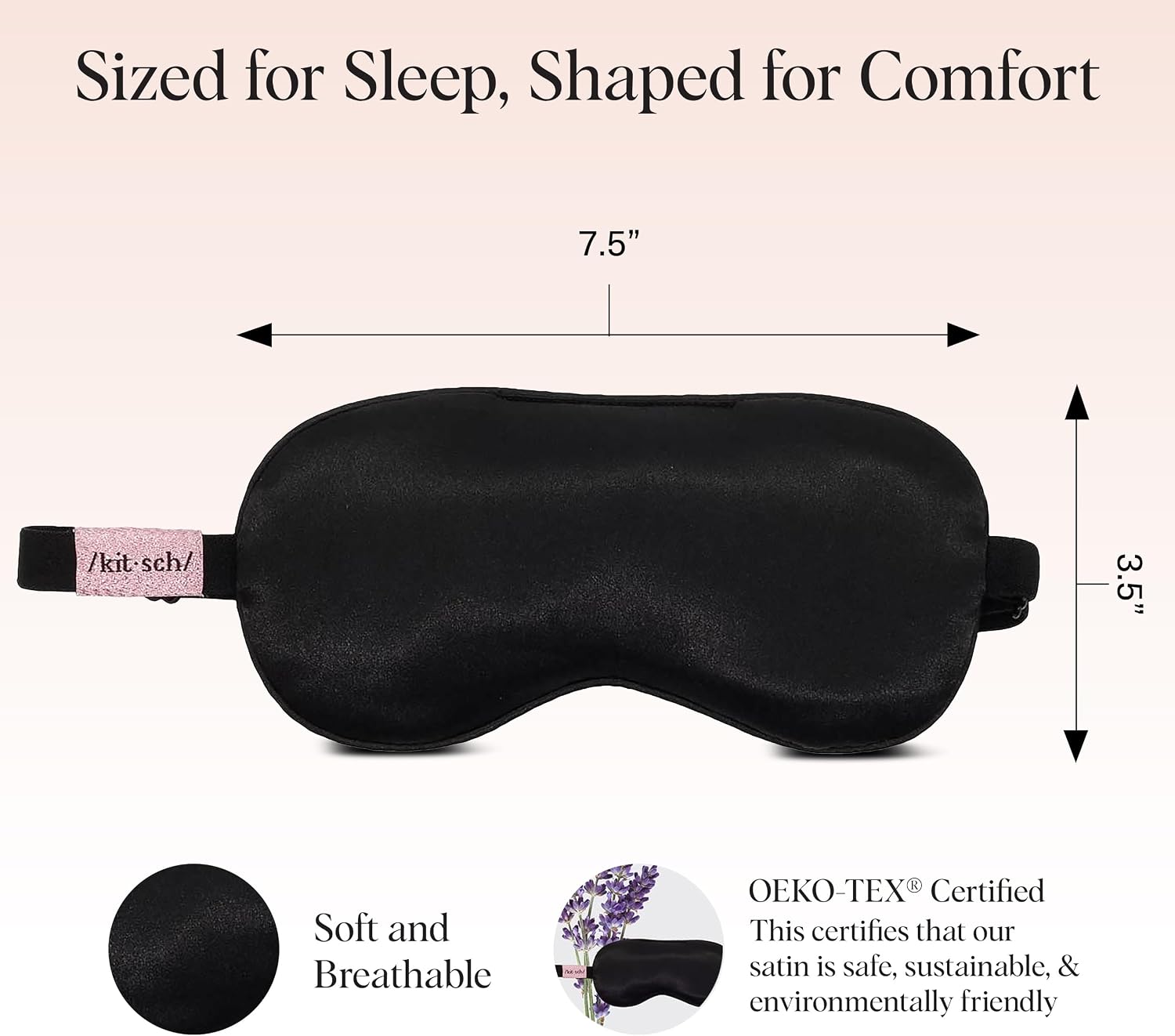 Weighted Satin Sleep Mask | Eye Masks for Sleep - (4.1oz/116g) | Softer Than Silk Sleep Mask, Blindfold Sleep Masks