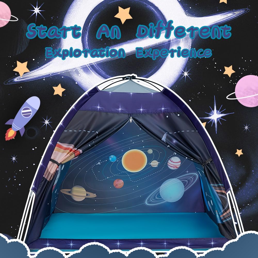 Space World Play Tent-Kids Galaxy Dome Playhouse for Boys and Girls Imaginative Play Popup Tent for Kids