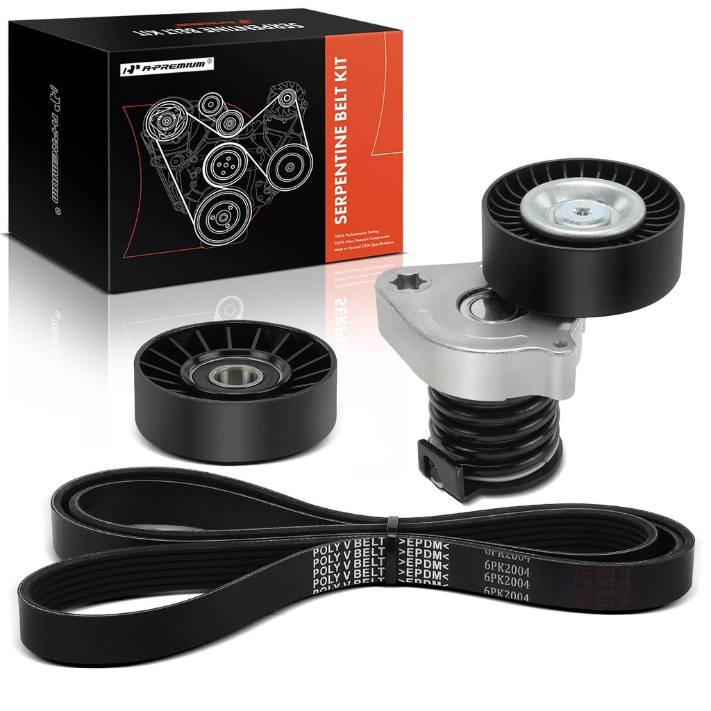 A-Premium Engine Serpentine Belt Drive Kit with Tensioner & Idler Pulley