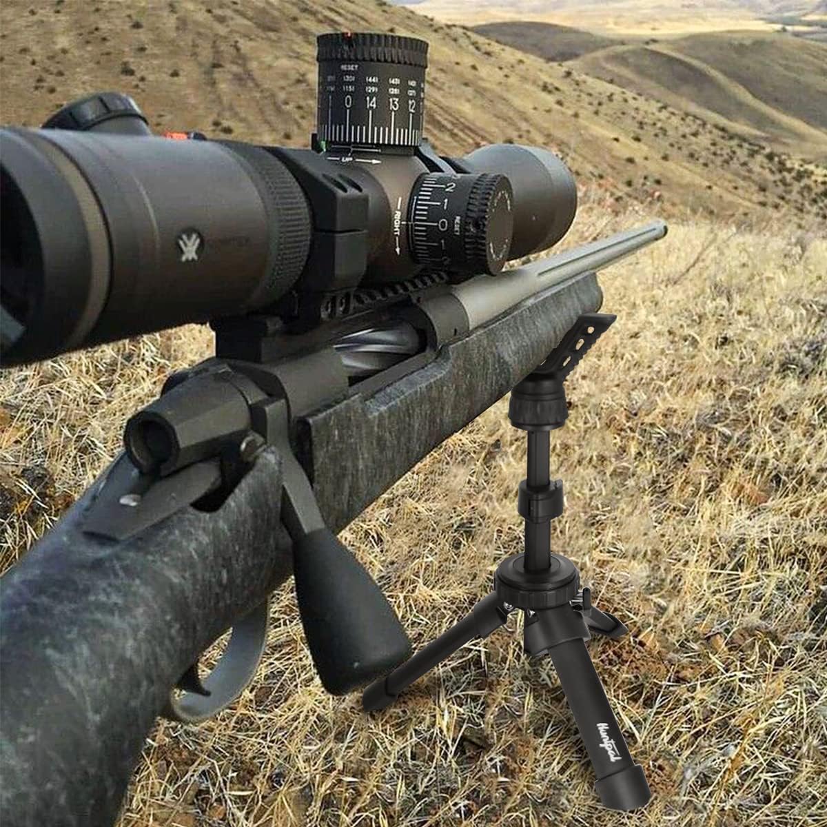Tripod Shooting Stick Rifle Table Shooting Rest, for Range Practice | Portable, Adjustable Height, Compact Aluminum