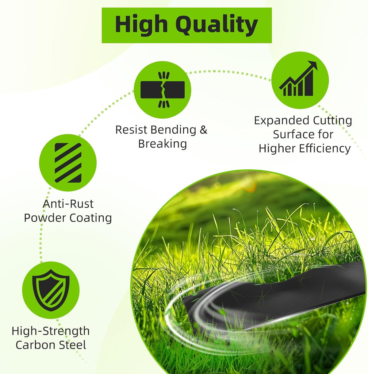 2105300125A Lawn Mower Blade, 20 Inch Oval Center Hole Mower Blade