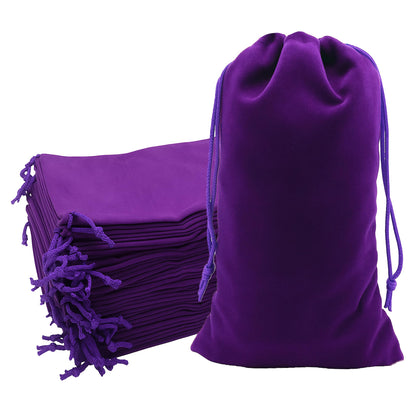 7x15 Purple Velvet Drawstring Bags for Wine Bottle