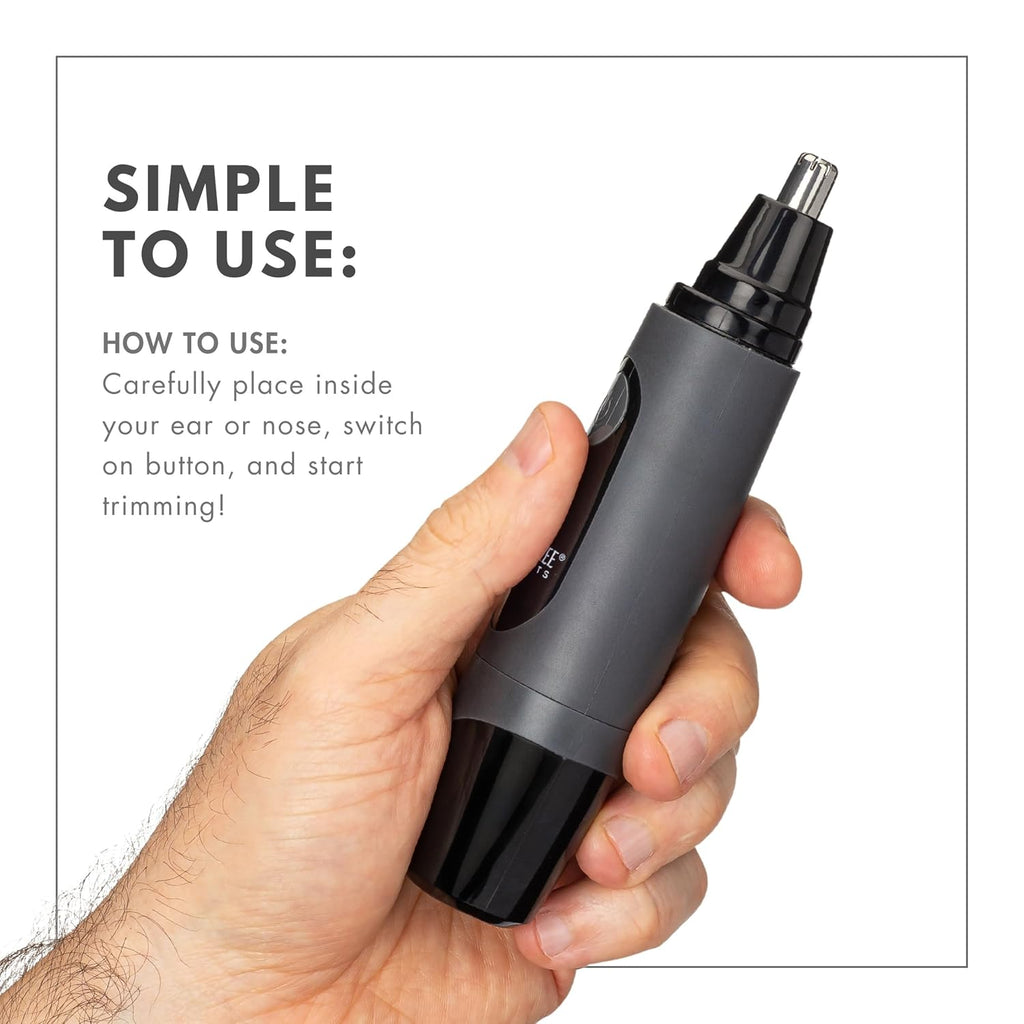 Water Resistant Nose and Ear Hair Trimmer with LED Light
