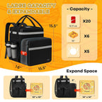 Delivery Backpack with Cup Holders, XX-Large Expandable Delivery Bag