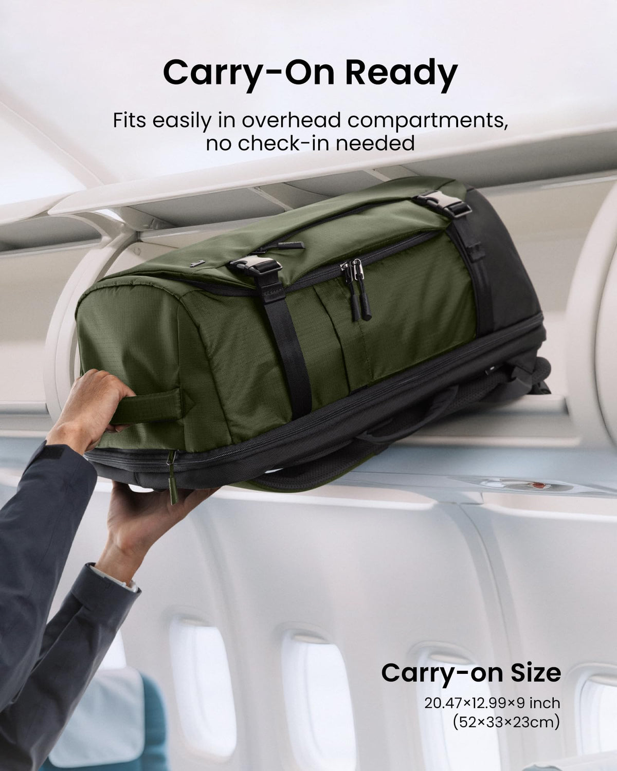 Travel Backpack 40L, TSA Carry On Bag Flight Approved, PFAS Free