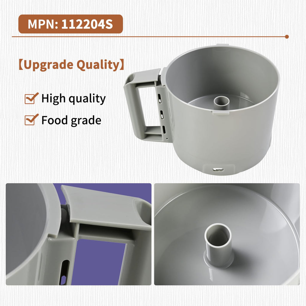 112204S Food Processor Gray Bowl 3 Qt Compatible with Robot Coupe R2 Bowl