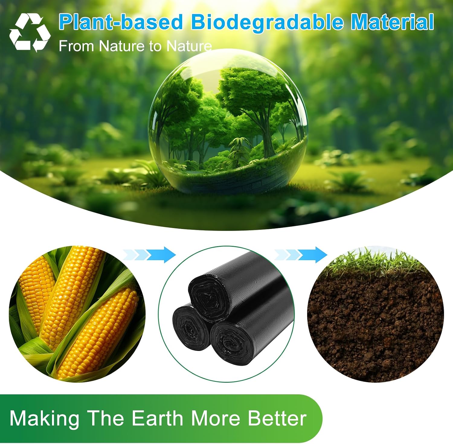 Portable Toilet Bags - 8 Gallon Camping Toilet Bags, Biodegradable Travel Potty Bag for Portable Toilet, Thickened