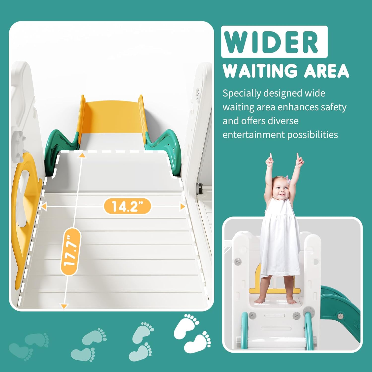 Toddler Slide for Kids with Climber Basketball Hoop, Storage Space, Telescope Kids Indoor Slide Baby Slide for